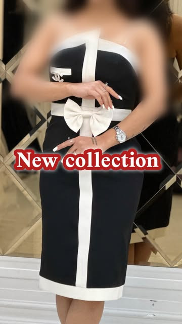 پیراهن میدی سفید مشکی